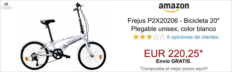 Bicicleta 20 Plegable Unisex Color Blanco Frejus P2X20206